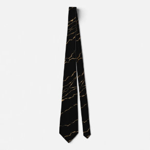Black Neck Tie with Golden Threads - Choose Colour