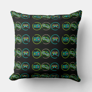 Black & Neon Gamer Cushion
