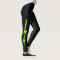Black Neon Green Lightning Bolt Leggings