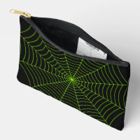 Black neon green spider web Halloween pattern