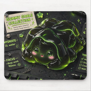 Black Neon Gummy Jelly Kawaii Mouse Pad