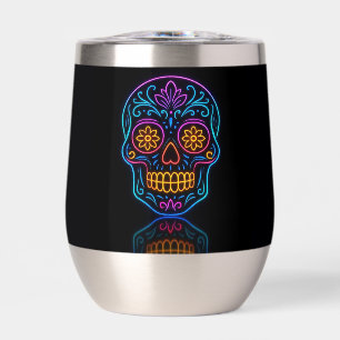 Black, neon sugar skull/day of the dead welcome