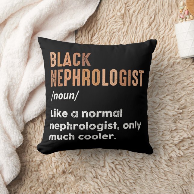 Black Nephrologist Definition Funny Nephrology Cushion (Blanket)