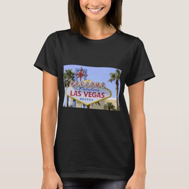 Black  Nevada  Las Vegas Welcome  T-Shirt (Front)