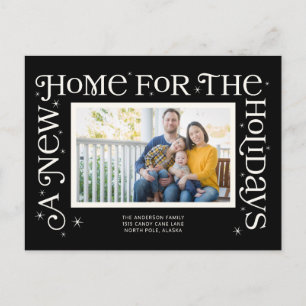 Black New Home for the Holidays Photo Holiday Postcard