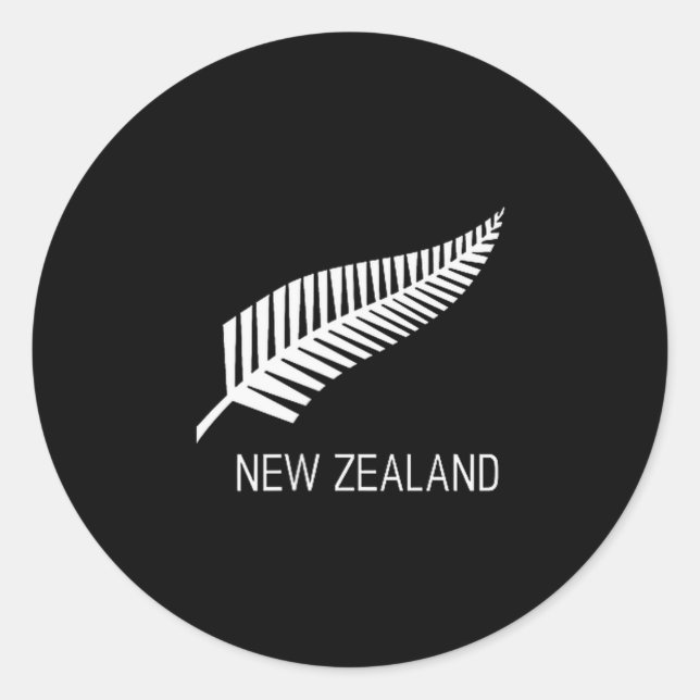 Black New Zealand Fern Shirt Mens Black Nz Gift Pr Classic Round Sticker (Front)