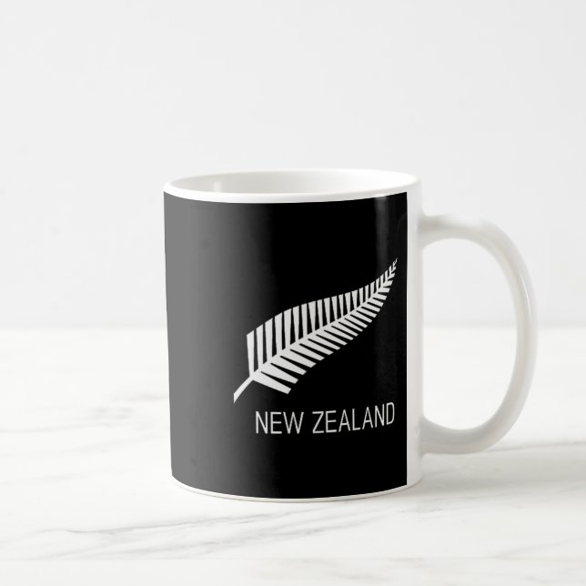 Black New Zealand Fern Shirt Mens Black Nz Gift Pr Coffee Mug (Right)