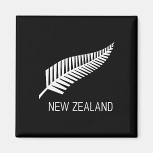 Black New Zealand Fern Shirt Mens Black Proud Kiwi Magnet