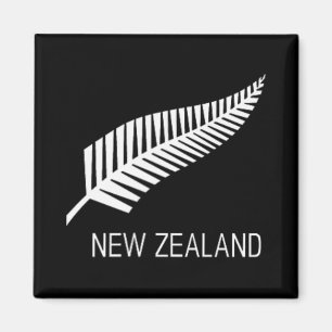 Black New Zealand Fern Shirt Mens Black Proud Kiwi Magnet