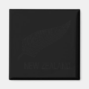 Black New Zealand Fern Shirt Mens Black Proud Kiwi Magnet
