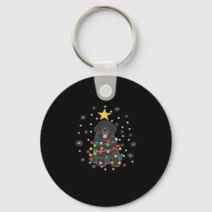 Black Newfie Newfoundland Dog Christmas Tree Class Key Ring