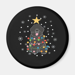 Black Newfie Newfoundland Dog Christmas Tree Class Magnet
