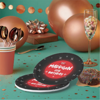 Black Ninja Birthday Party Paper Plates