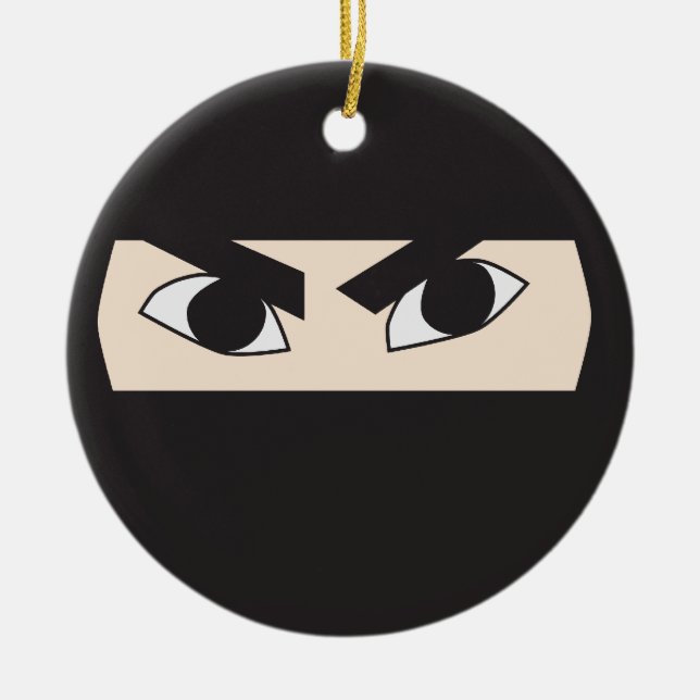 Black Ninja Ceramic Tree Decoration (Front)