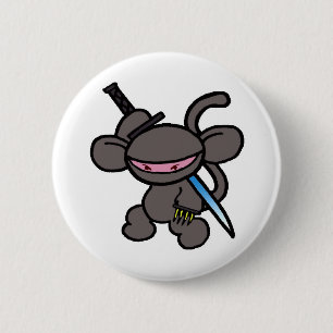 Black Ninja Claw-No Words 6 Cm Round Badge