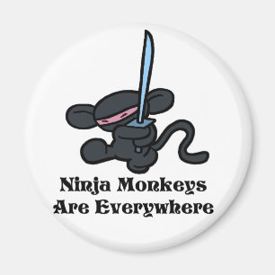 Black Ninja Kick Magnet
