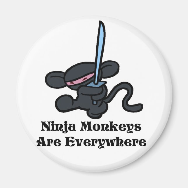 Black Ninja Kick Magnet (Front)