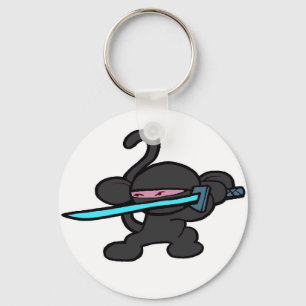 Black Ninja on Guard-No Words Key Ring