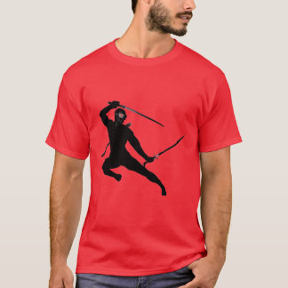 Black Ninja on red T-Shirt