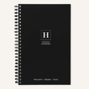 Black Noir Classic Monogram Notebook