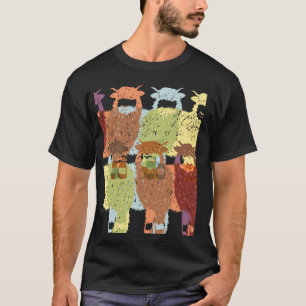 Black Nose Sheep Hippy Retro Art Minimal Print T-Shirt