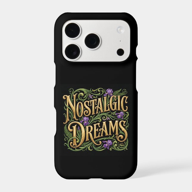 Black Nostalgic Dreams iPhone Case (Back)