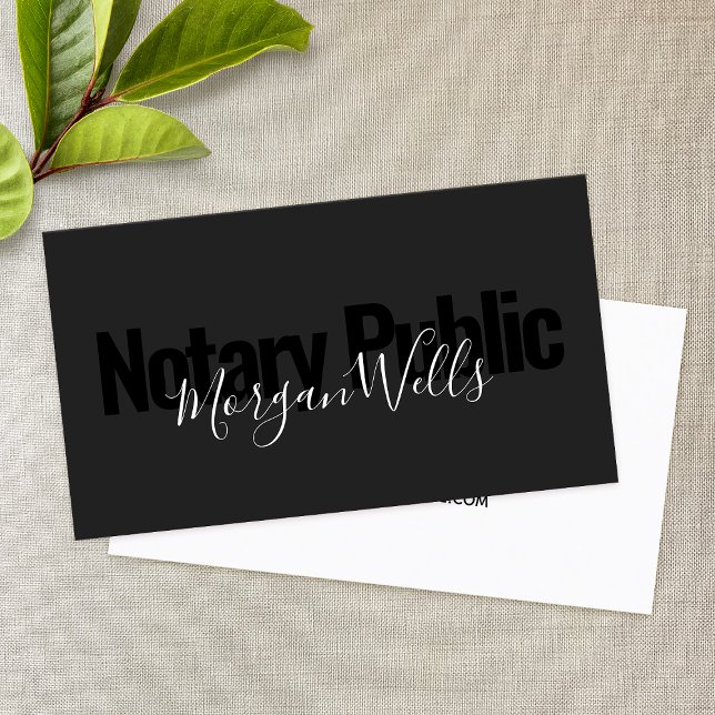 Black Notary Public Signing Agent  Business Card (Creator Uploaded)