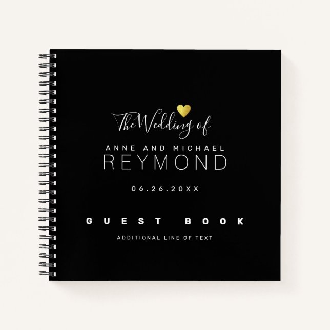Black Notebook as a Wedding Guestbook (Front)