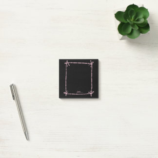 Black Notes with Pink Ribbon Frame