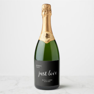 Black Nothing Fancy Just Love Wedding Sparkling Wine Label