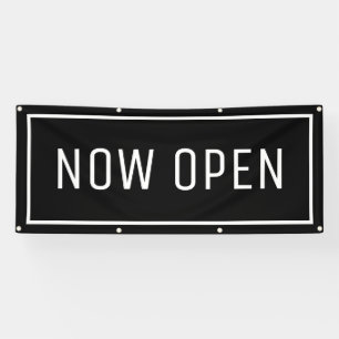 Black Now Open Banner