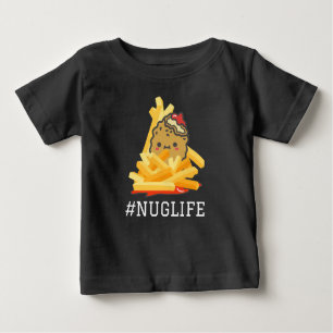 Black #Nuglife Chicken Nugget and Fries Baby T-Shirt