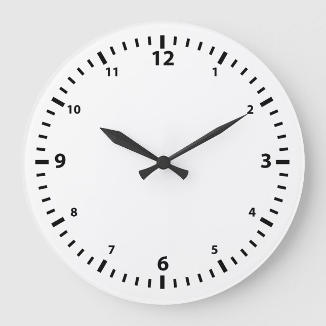 Black Number Faceplate Large Clock (Front)