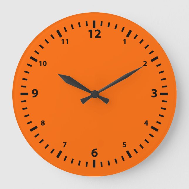Black Number Faceplate on Orange Large Clock (Front)