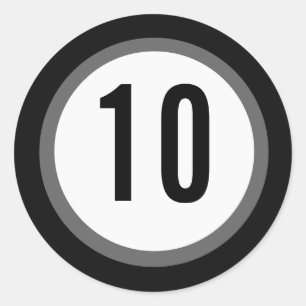 Black Number Sticker