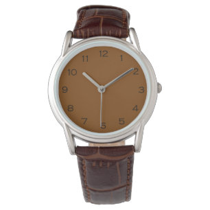 Black Numbers on Brown wam Watch
