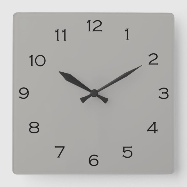 Black Numbers On Gray wccnt Square Wall Clock (Front)