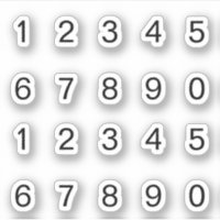 Black numbers sticker