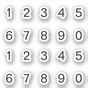 Black numbers sticker