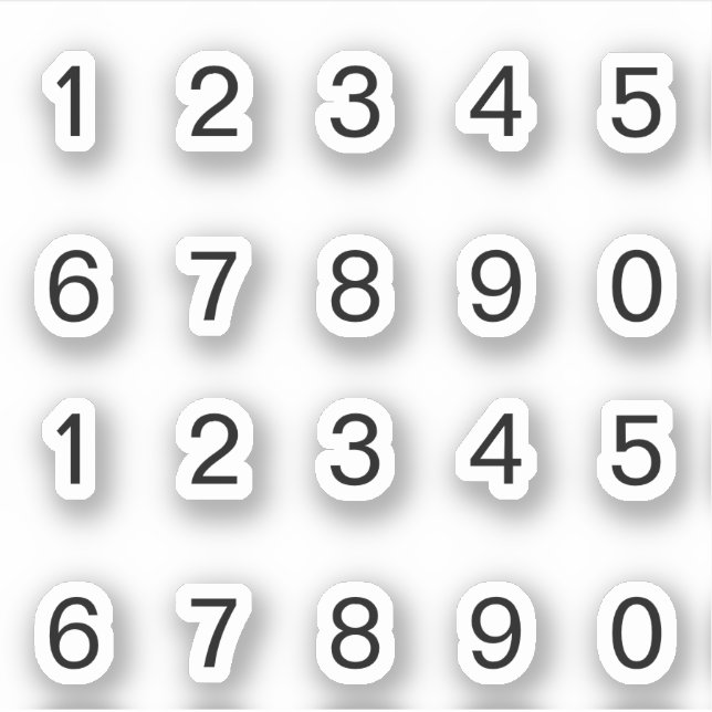 Black numbers sticker (Front)