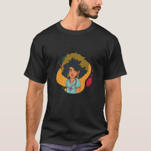 Black Nurse African American History Melanin Afro T-Shirt