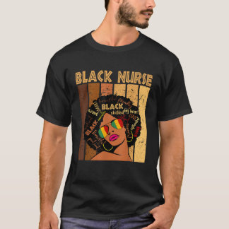 Black Nurse Afro African American Women Black Hist T-Shirt