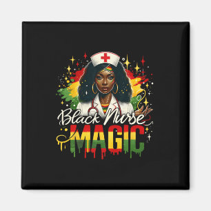Black Nurse Afro Queen Black History Month Black W Magnet