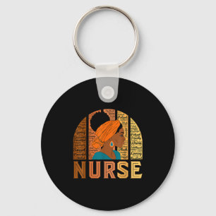 Black Nurse Afro Woman Inspirational Word Cloud Rn Key Ring