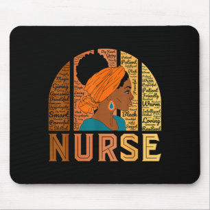 Black Nurse Afro Woman Inspirational Word Cloud Rn Mouse Pad