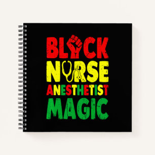 Black Nurse Anaesthetist Magic  Crna Notebook