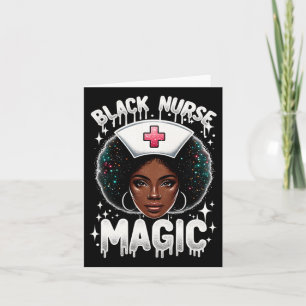 Black Nurse Black History Month Afro Queen Black W Card