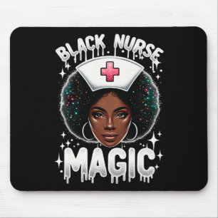 Black Nurse Black History Month Afro Queen Black W Mouse Pad