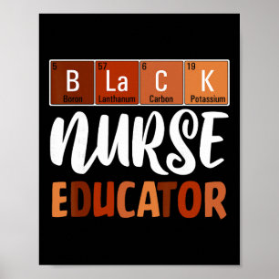 Black Nurse Educator Melanin African American Hist Poster