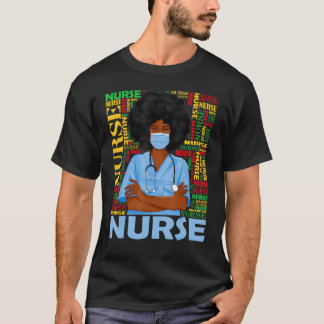 Black Nurse For Women Girls African Melanin Nursi T-Shirt